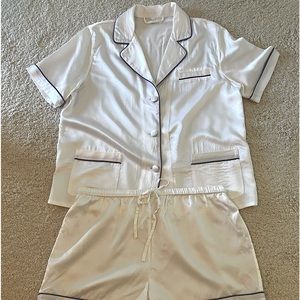 Lily silk white pajamas. Worn twice in perfect condition.
